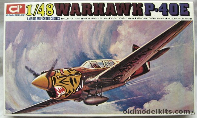 Idea 1/48 Curtiss P-40E Warhawk - USAAF Aleutian Tiger 1942 - (ex Otaki), HC1402 plastic model kit